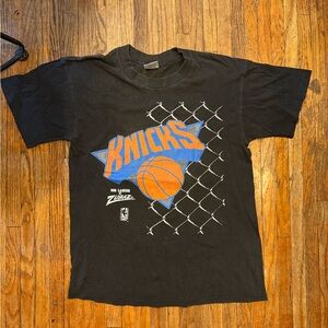 Vintage Black Knicks Single Stitch Tee